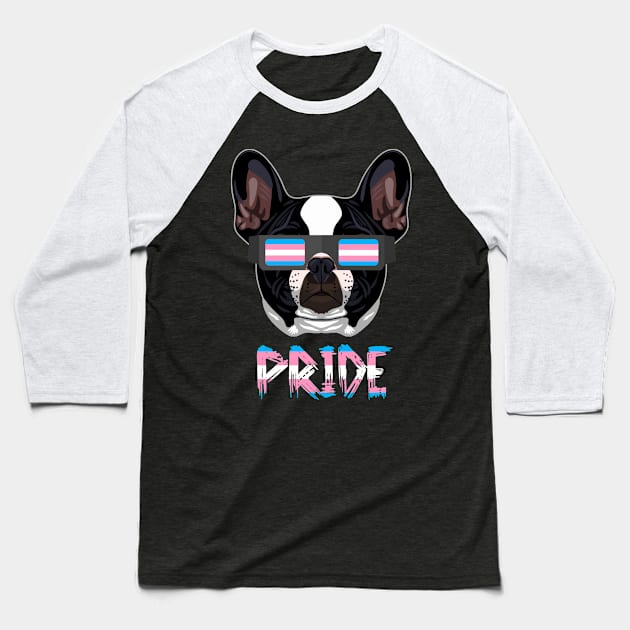 French Bulldogs Transgender Flag Lgbt Baseball T-Shirt by MarrinerAlex